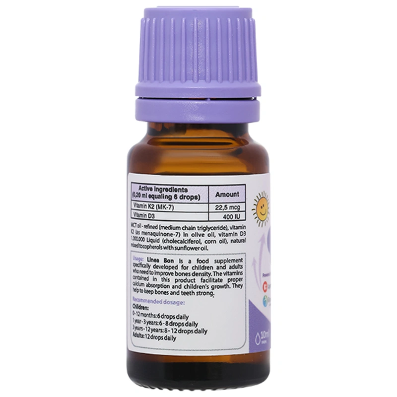 LineaBon K2 + D3 hỗ trợ giảm nguy cơ loãng xương chai 10ml - 12